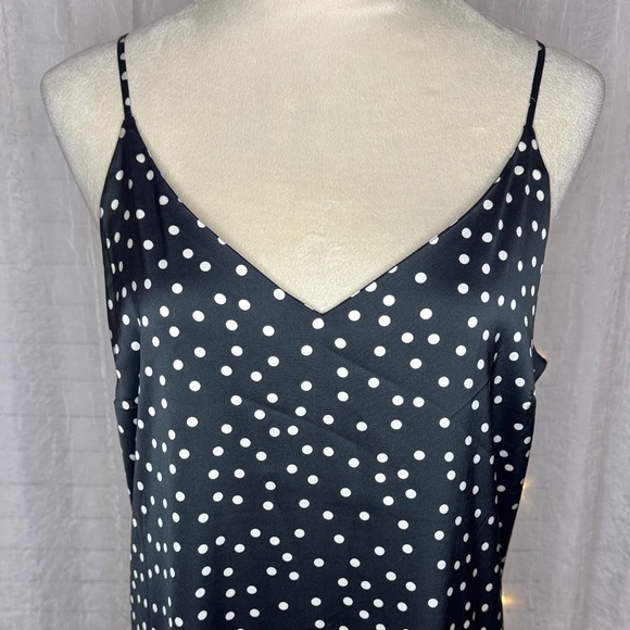 Elegant Black and White Polka Dot Midi Dress - Picture 3 of 9